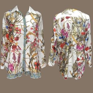 John Mark Mixed Media Button Front Shirt - Medium